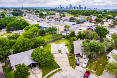 2402 Burleson Ct, Austin, TX 78741 larger ariel with view of downtown