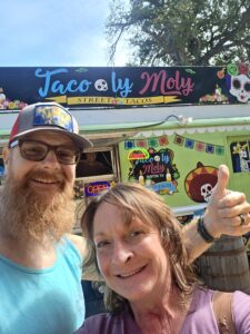 Kimberly Murphree and her husband at Tacoly Moly in South Austin