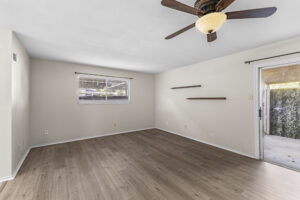 Main-floor primary bedroom at 2100 Kippling Dr. #128, Austin, TX 78752